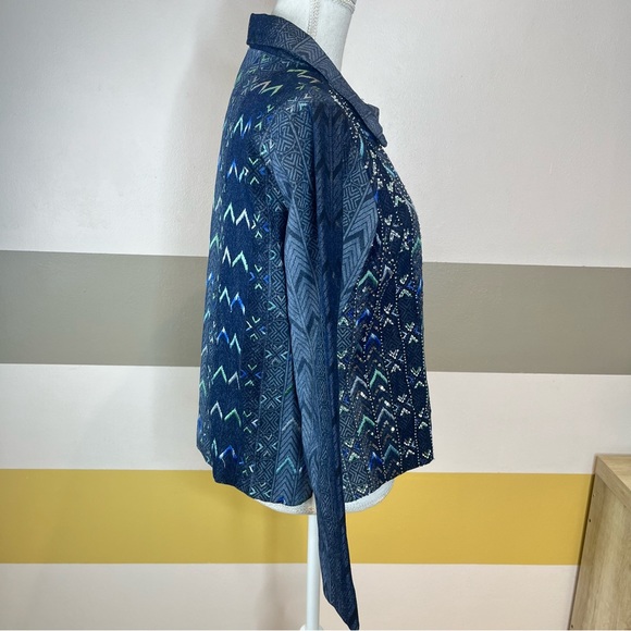 ColdWater Creek Denim Embroidered Maximalism Grandmacore Grandma Jacket Vintage - Picture 3 of 13